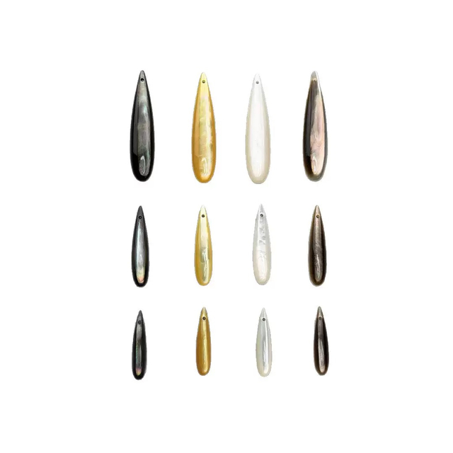 Natural Mother of pearl drop shape cutting thin long for earrings women jewelry fashion design for DIY making black color stone