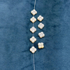 Natural Mother of pearl flower cutting double side chain parts small beads clover shape bracetet making women jewelry DIY