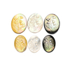 Natural Mother of pearl oval cabochon image cutting for pendant design inlay making high thickness black shell women jewelry 