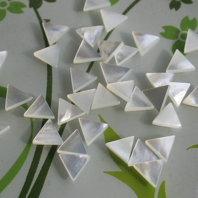 Natural Mother of pearl small beans triangle shape jewelry inlay design making plain face rings design for women jewelry bracelet 