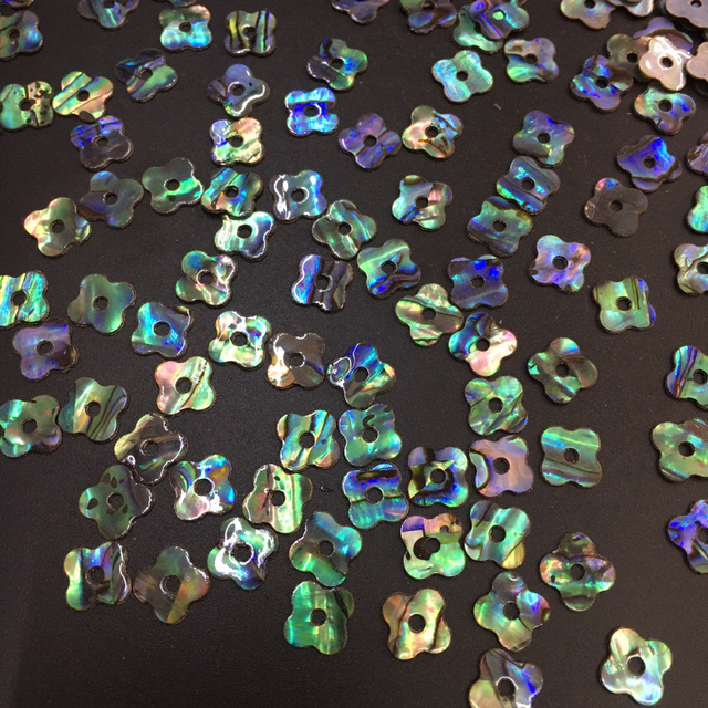 Natural Mother of pearl clover shape cutting plain face for earrings design making abalone shell colorful jewelry necklace beans 