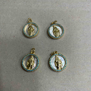 Natural Mother of pearl virgin image cutting jewelry pendant guadalupe design for necklace making small beads bracelet making