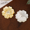 Natural Mother of pearl earring design flower carving for jewelry pendant making white shell cabochon inlay design necklace 