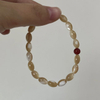 Natural Mother of pearl brown color ball bracelet rice shape chain design for jewelry DIY making round beads women jewelry