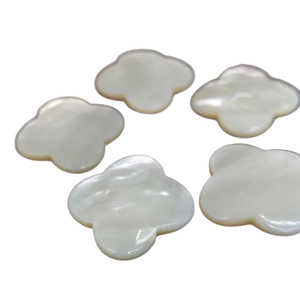 Natural Mother of pearl clover cabochon shape earring design inlay making women jewelry necklace bombe carving rings women 