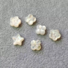 Natural Mother of pearl flower carving chain design parts small beads clover shape white shell necklace for women jewelry cutting