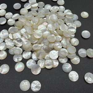 Natural Mother of pearl cabochon cutting rings design making round beads jewelry parts for earring necklace using white shell