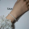 Natural Mother of pearl bracelet design for women jewelry making white shell beads oval shape cutting round design long necklace 