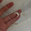 Natural Mother of pearl moon shape design for women nacklace design white shell beads by jewelry parts using chain design 