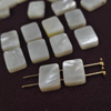 Natural Mother of pearl square necklace design for bracelet making plain face white shell rings design making inlay jewelry