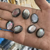 Natural Mother of pearl oval shape black shell necklace cabochon design jewelry chain design making DIY egg shape double side