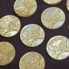 Natural Mother of pearl butterfly design pendant making round embossment cutting round shape black shell face carving icons