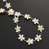 Natural Mother of pearl flower carving for jewelry necklace design using double face beads white shell women chain design fashion