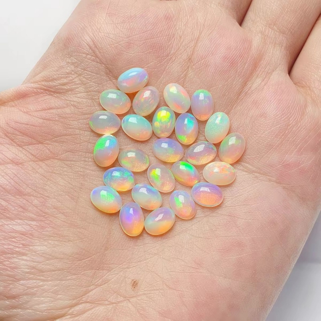 Natural Mother of pearl oval shape cabochon cutting for earrings design making opal stone small beans necklace parts using inlay 