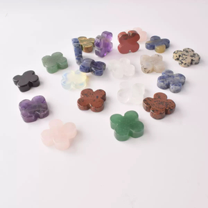 Natural Mother of pearl clover shape cutting red stone small things for women jewelry making inlay pendant earrings DIY flower