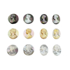 Natural Mother of pearl image cutting for pendant design making cameo design beauty face embossment cabochon for rings inlay