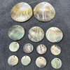 Natural Mother of pearl round disco cutting for bracelet making design small parts black shell pendant design cabochon plain 