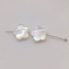 Natural Mother of pearl small heart shape cabochon for earring making inlay bombe face white star cutting fashion jewelry necklace 