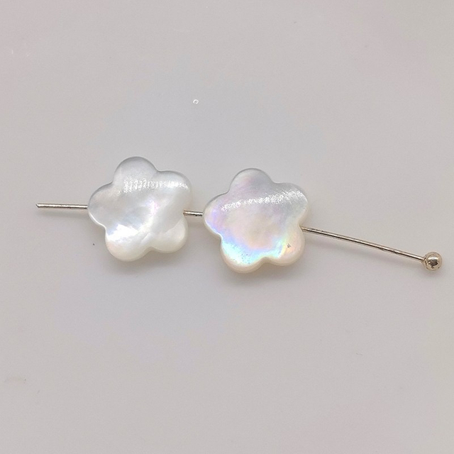 Natural Mother of pearl small heart shape cabochon for earring making inlay bombe face white star cutting fashion jewelry necklace 