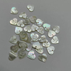 Natural Mother of pearl logo cutting shape round beans for necklace making face carving small things women jewelry DIY laser