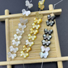 Natural Mother of pearl bow design cutting for bracelet making DIY women jewelry pretty bow shape earrings black color small beans 