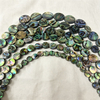 Natural Mother of pearl round shape cutting abalone shell bracelet design plain face for women necklace parts colorful icons carving