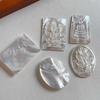Natural Mother of pearl image cutting for pendant making bigger size embossment design women jewelry white shell animal 