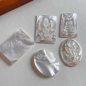Natural Mother of pearl image cutting for pendant making bigger size embossment design women jewelry white shell animal 