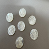 Natural Mother of pearl oval shape cutting women jewelry pendant making white shell inlay design small beans embossment