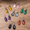 Natural Mother of pearl drop shape cutting crystal face cutting bombe shape bigger earring double face lapis stone pendant design 