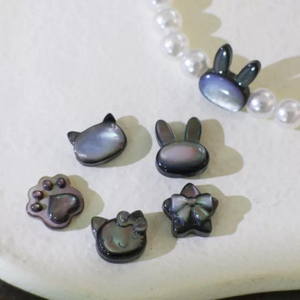 Natural Mother of pearl pretty things for bracelet making black shell star design small beans for necklace DIY disco shape jewelry