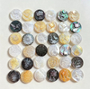Natural Mother of pearl image cutting round shape pendant for women jewelry embossment cabochon design yellow shell animal 