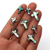 Natural Mother of pearl cross beans for women jewelry design making abalone shell small cabochon necklace parts colorful beans 