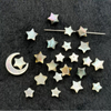 Natural Mother of pearl small star shape cutting for necklace making bombe face cabochon white shell for DIY jewelry using beans