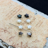 Natural Mother of pearl small star shape cutting for necklace making bombe face cabochon white shell for DIY jewelry using beans