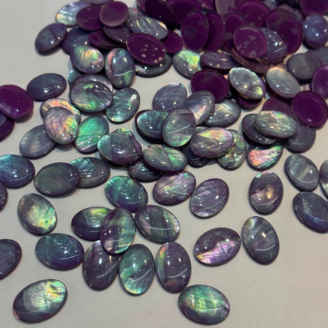Natural Mother of pearl oval shape design cutting for earrings making women necklace colorful beans jewelry parts rings inlay 