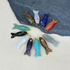Natural Mother of pearl fish shape cutting women pendant design colorful stone bombe face cabochon small size agate DIY shape