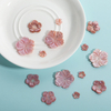 Natural Mother of pearl flower cutting for brooch design women pendant making pink shell inlay design small beans rings design 