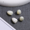 Natural Mother of pearl flower shape cutting white shell small beans bombe face cabochon for chain design making earrings 