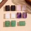 Natural Mother of pearl square cabochon shape cutting bracelet green agate white crystal face cutting for women necklace design 