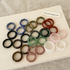 Natural Mother of pearl rings jewelry cutting women necklace design agate green stone lapis colorful jewelry fashion design onxy