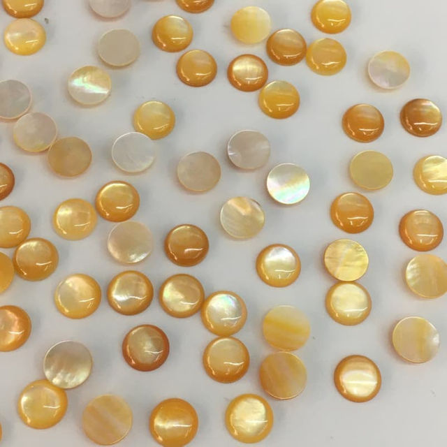 Natural Mother of pearl small cabochon for earrings design jewelry making inlay yellow shell bombe face rectangle design necklace 