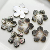 Natural Mother of pearl black flower for earrings making design necklace using parts cabochon carving small beans women jewelry