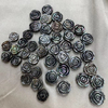 Natural Mother of pearl flower shape cutting black shell double face small beans for women jewelry DIY parts necklace using 