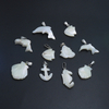 Natural Mother of pearl animal shape cutting for jewelry pendant making small fish design white color beads parts pretty things