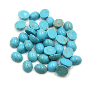 Natural Mother of pearl cabochon blue stone oval shape cutting bombe face for pendant making necklace design small beans 