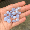 Natural Mother of pearl round cabochon for rings making design blue stone jewelry necklace design inlay small beans crystal