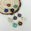 Natural Mother of pearl flower pendant design aventurine stone cabochon jewelry inlay green agate colorful lady jewelry making 