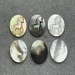 Natural Mother of pearl animal shape cutting cabochon pendant design jewelry inlay making embossment design women earrings 