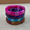 Natural Mother of pearl bracelet design agate women jewelry face cutting square shape design malachite stone fashion necklace 